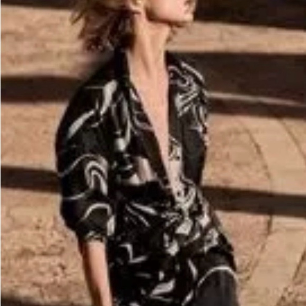 Zara Monochrome Swirl Midi Dress, New never worn